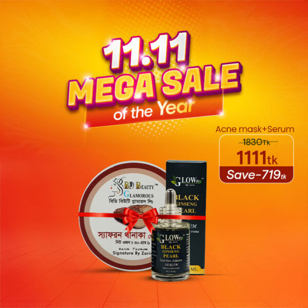 Saffron Thanaka For Face + Black Ginseng Pearl Serum (2 Pcs Combo)