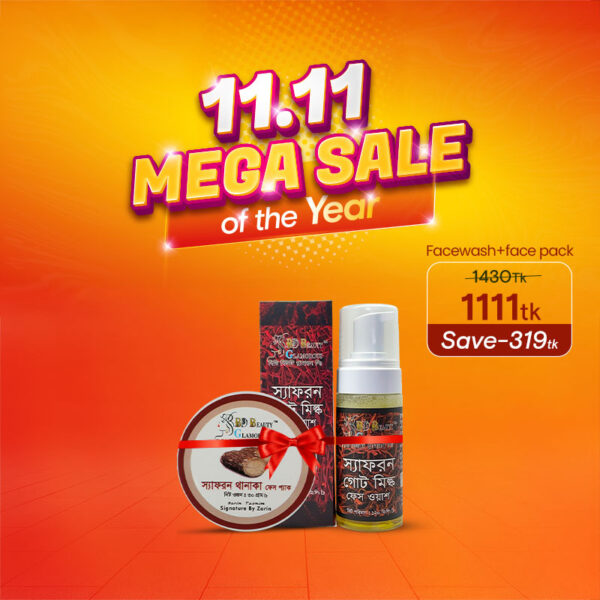 Saffron Goat Milk Face Wash + Saffron Thanaka For Face (2 Pcs Combo)