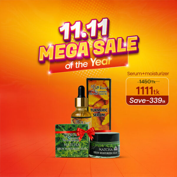 Turmeric Serum + Matcha Serum Moisturizer Cream (2 Pcs Combo)