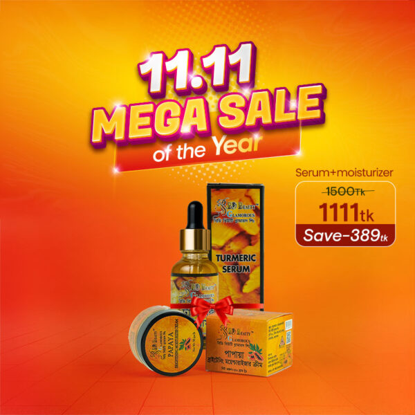 Turmeric Serum + Papaya Brightening Moisturizer Cream (2 Pcs Combo)