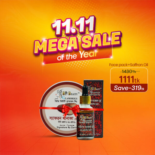 Saffron Glow Face Brightening Oil_20 ML + Saffron Thanaka For Face (2 Pcs Combo)