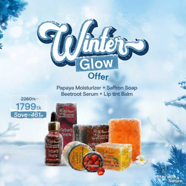 Saffron Goat Milk Handmade Soap + Beetroot Serum + Papaya Brightening Moisturizer Cream + Lip Tint Balm