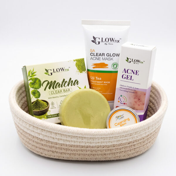 PAINFUL ACNE COMBO (MATCHA CLEAR BAR+SA CLEAR GLOW ACNE MASK+CLEANSING BALM+ACNE GEL)-1700 TK