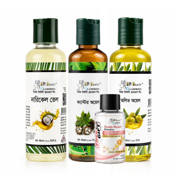 Hair Growth Support Combo - ( Castor Oil + Olive Oil + Coconut Oil )
